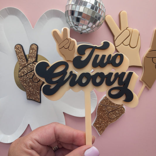 Two Groovy Cake Topper/Boho Cake Decor/Groovy Cake Decor /Two Groovy Party