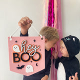 Hey Boo Decor, Halloween Wall Hanging, Cute Halloween Sign