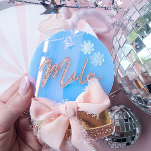 Large Snow Globe Decoration/Gift Tag, Snow Globe Decoration, personalised Christmas Tag, personalized snow globe gift tag