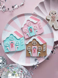 Gingerbread House Cake Topper, Topper for Christmas Cake, Gingerbread House Topper, Christmas Cake Decor, Pink Christmas
