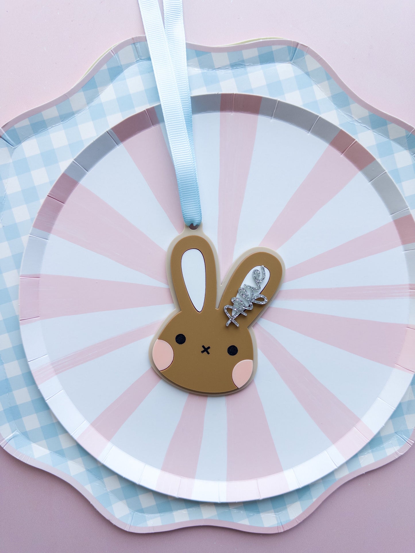 Cute Bunny Easter Basket Tags, Easter Bunny acrylic tags for bunny baskets, Bunny gift tags , bunny tags
